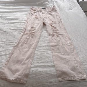 Pink Aeropostale 90s baggy ripped jeans